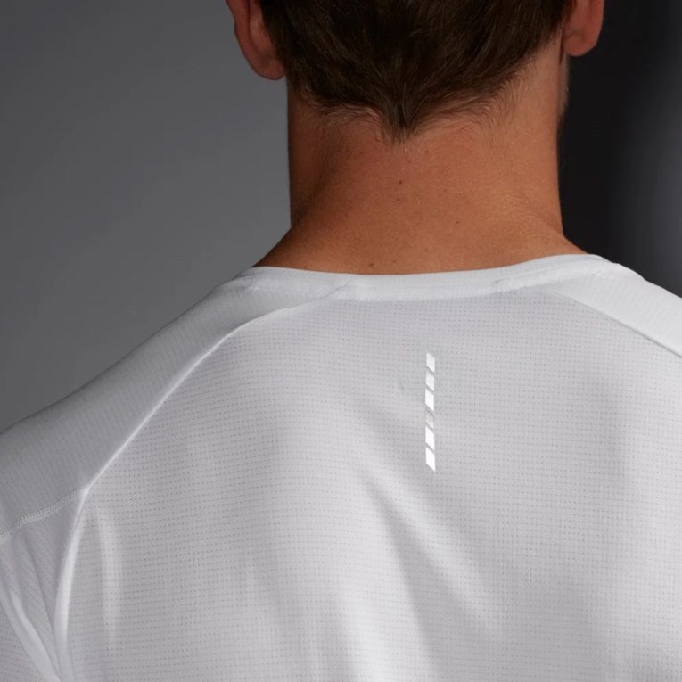 Salomon Cross Run Short Sleeve Men's T-Shirts White / Grey | CA 23Y84